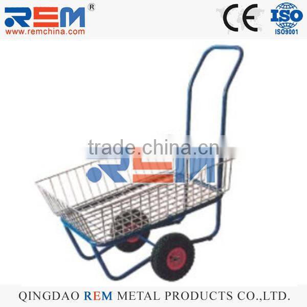 QINGDAO TOOL CART TC1217 SUPER MARKET SHOPPING CART 3.00-4 PNEUMATIC WHEEL METAL TOOL CART