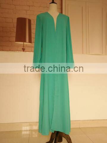 Guangzhou clothing OEM Pop up buttons Open Jacket Abaya with belt