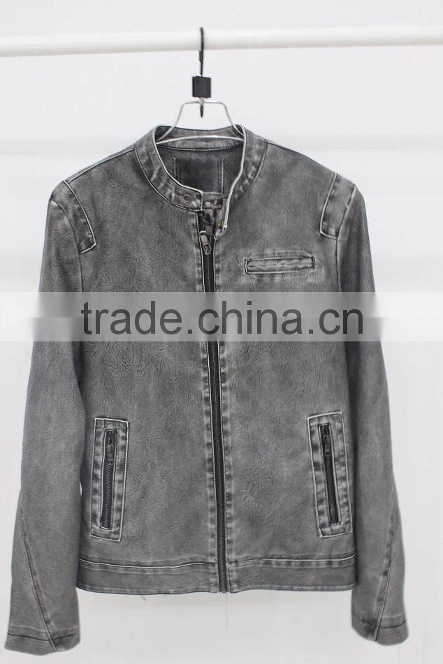 ALIKE latest design leather jacket pu leather jacket for man