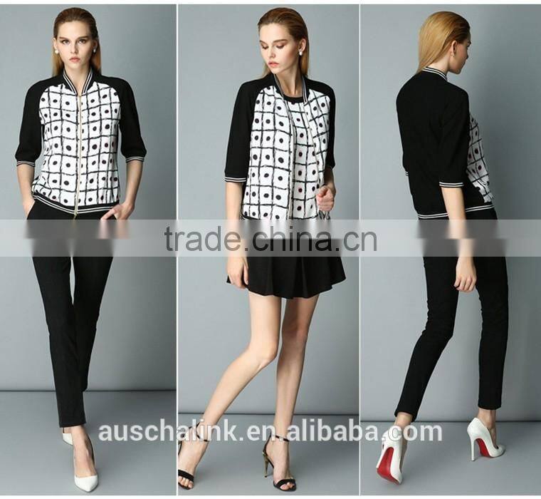 autumn outdoor fashion stylist dot print patched jacket wholesale