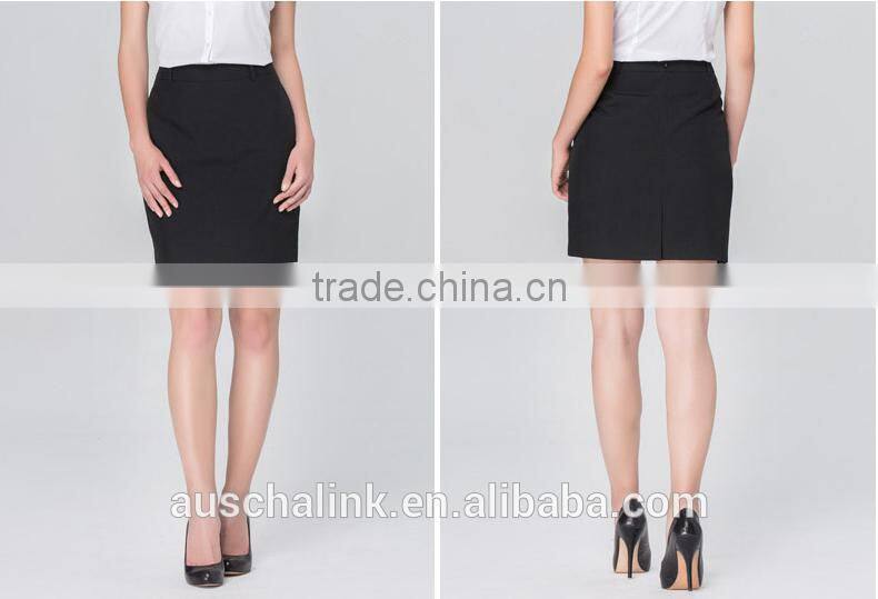 summer ladies custom high quality black office formal wear skirts