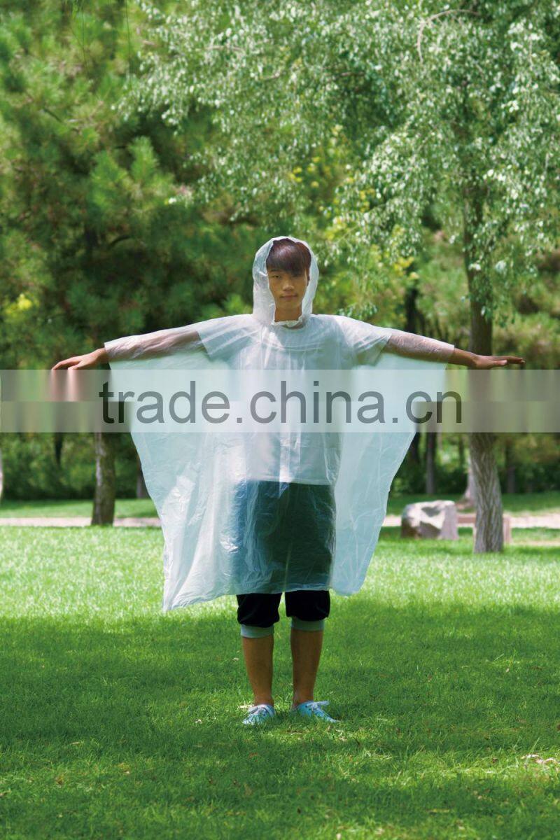 Kids customized plastic raincoat rain poncho with logo in the bag