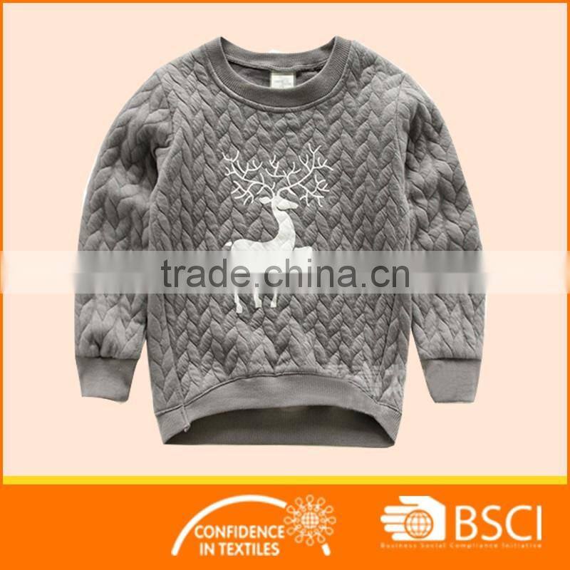 New Quilted Pull Over Long Sleeve Child Clothes Winter Warm Sweater