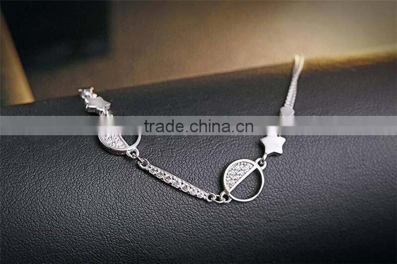 New trendy design plain style double D letter 925 sterling silver fashion bracelet