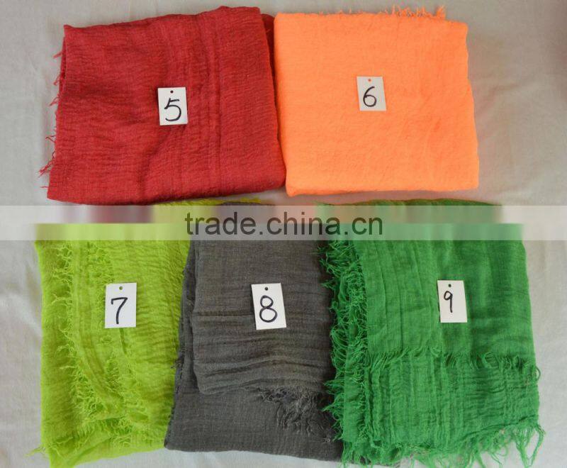 2016 hot stylish lady square short tassel fringes soft TR cotton scarf