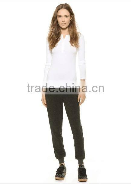 wholesale hemp gray and custom color 100% cotton spring pants for women long pant woman sport trousers