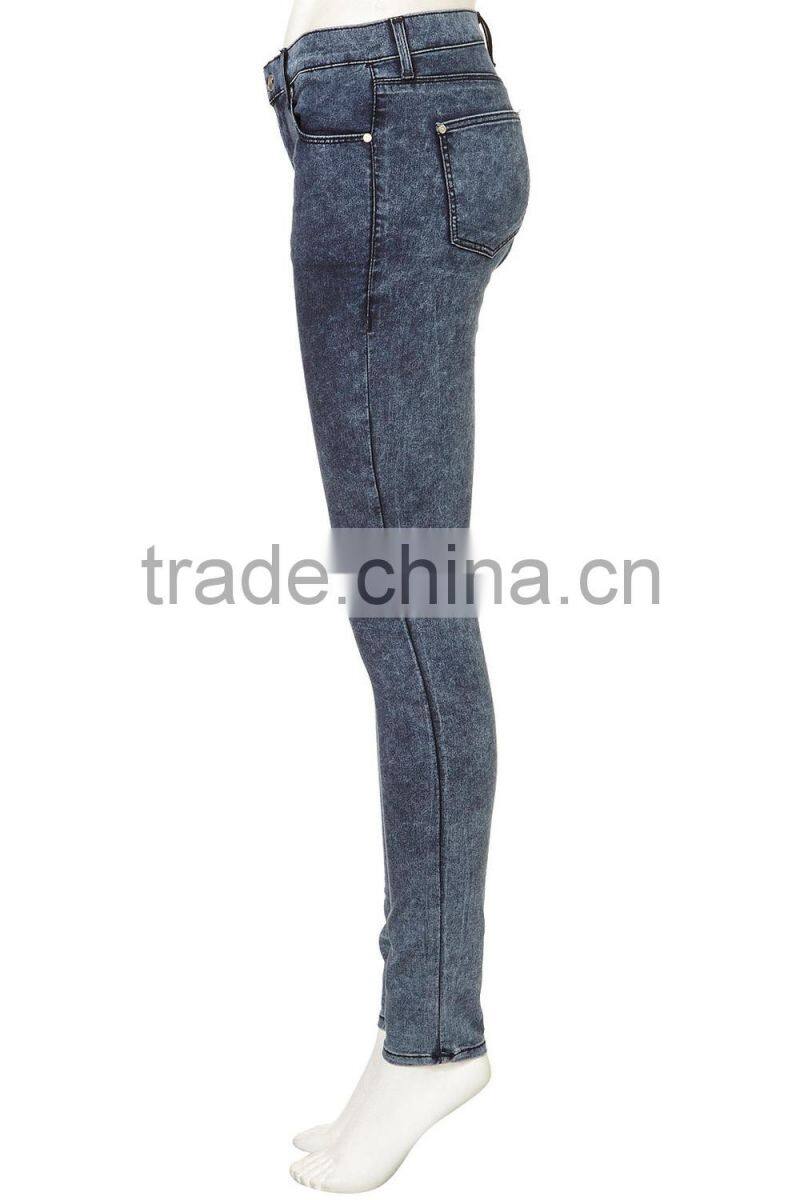 High quality stone washed women sexy skinny demin pants