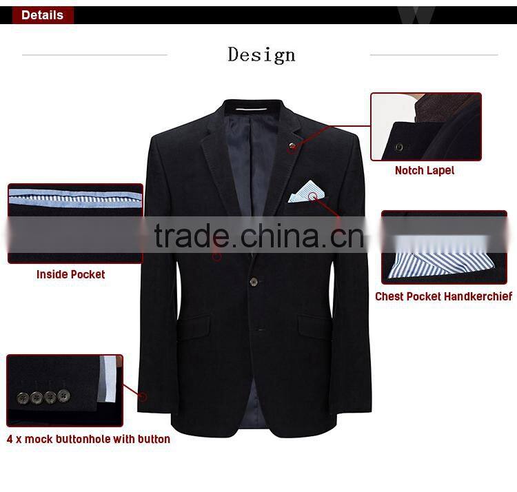 2017 Fashion Style Custom Black Blazer Men Suit Made In China