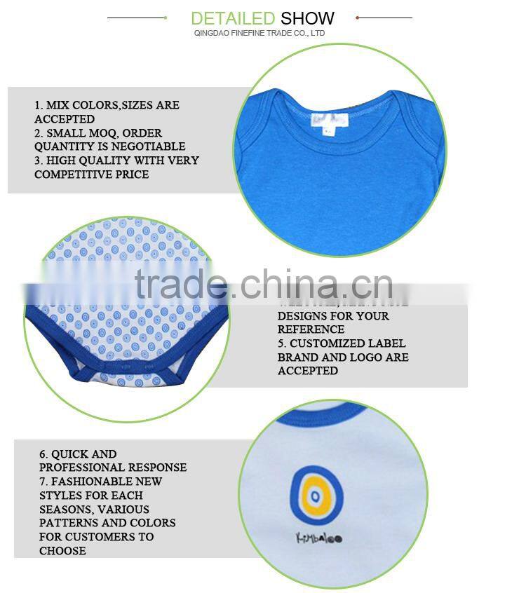 New Born Cool Pattern Plain Organic Baby Romper Clothing