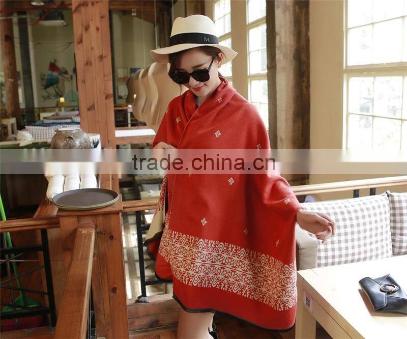 2016 New Fashion Brand Winter Scarf Women Designer National Flower Printed Pashmina Shawls and Scarves Soft