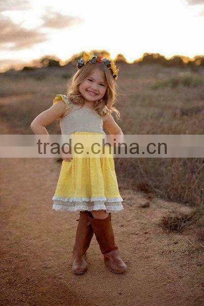 Girls Sunflower Wildling Dress Baby Well Dressed Wolf Remake Lace Linen Dress