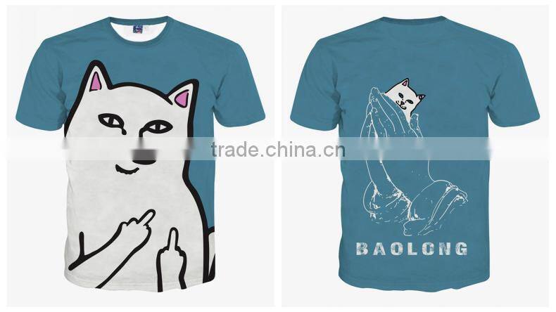Ebay hot sale 3D Animal printed T Shirts for men Flash-cat Printed 3D T-Shirts short sleeve