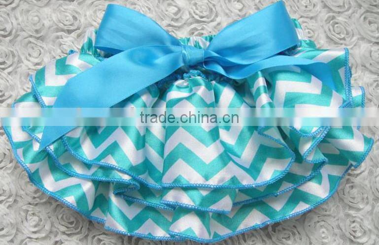 baby bloomers wholesale new girls chevron satin shorts toddler PP pink&grey satin pants infant underwear diaper cover with bow
