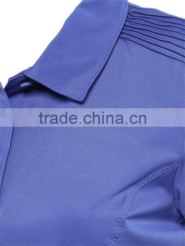 Factory Directly Custom Design Women Plain Blue Polo Shirts Wholesale Tennis Top