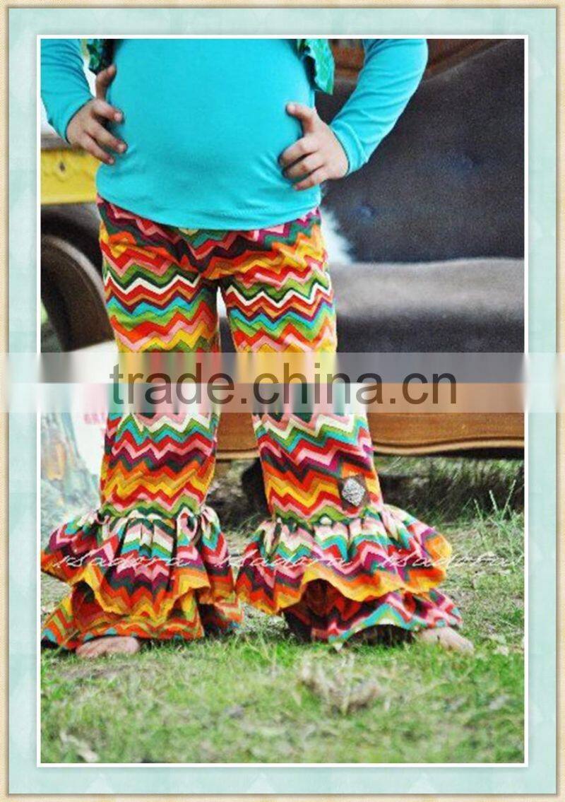 Chevron rainbow icing leggings pants sew sassy icing legging wholesale ruffle pants double ruffle chevron rainbow pants