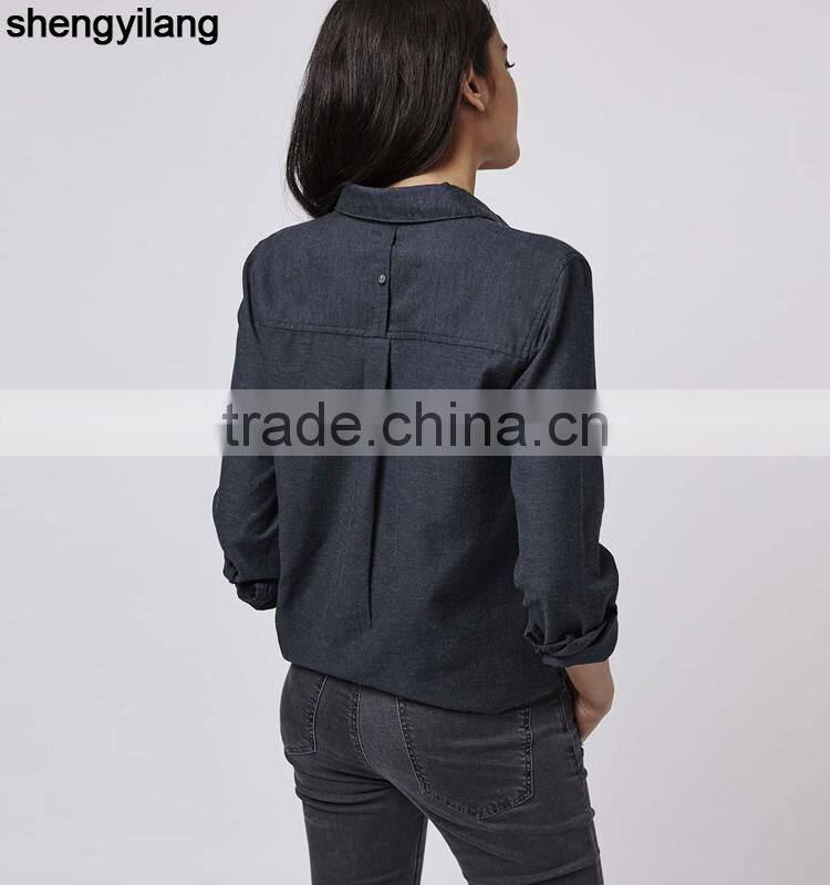 Hot sale long sleeve woman shirt in guangzhou