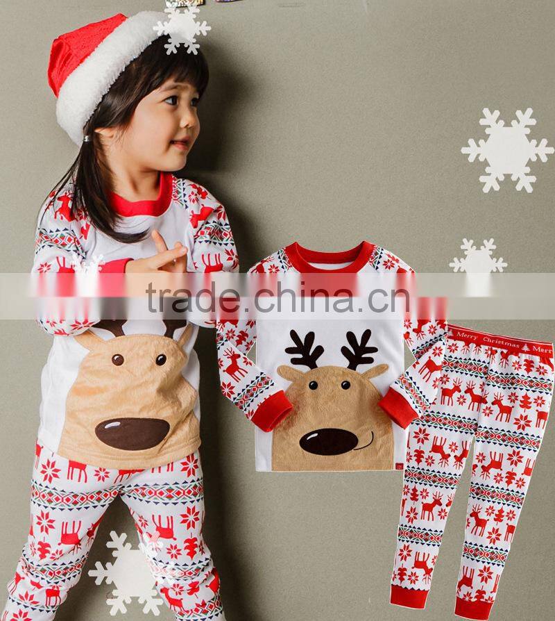 Wholesale Woolen Striped Christmas Children Pajamas