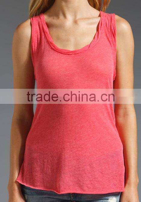 scoop neck polyester tank tops