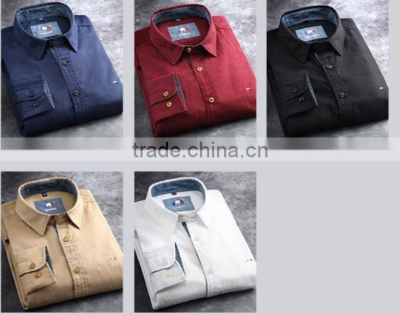 2016 100% cotton non iron solid color men oxford casual shirt