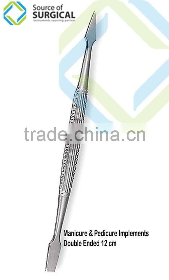 Stainless Steel cuticle nail pusher with plastic handle