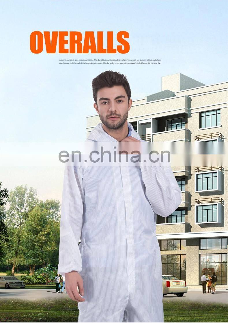 Custom Logo Polyester One-Piece Dust-proof Work Uniform Painted Work Coverall with Hat