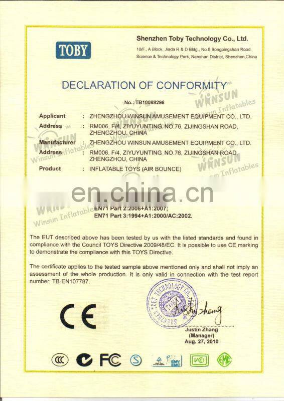 Most durable PVC inflatable adult water fun