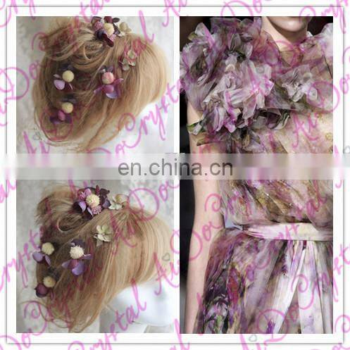 Aidocrystal fashion flower hair clip romantic fabric handmade rhinestone flower grecian headpieces