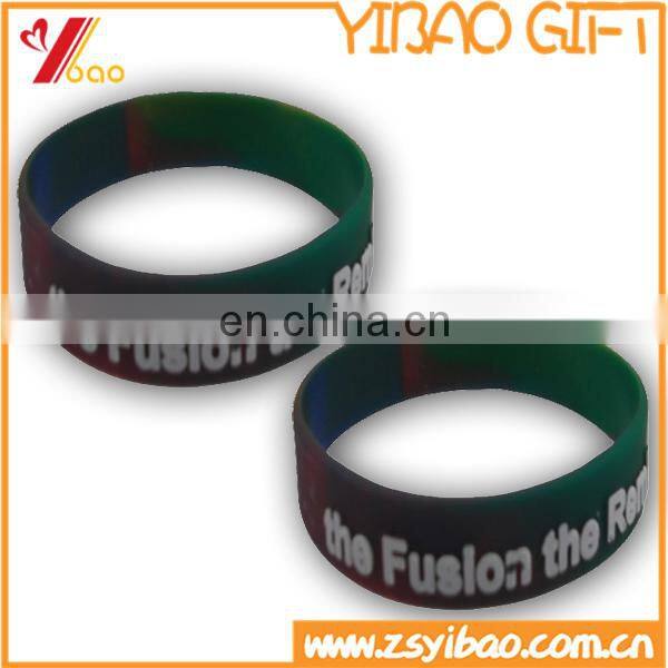 Custom engraved metal silicone bracelet with stainless steel plate