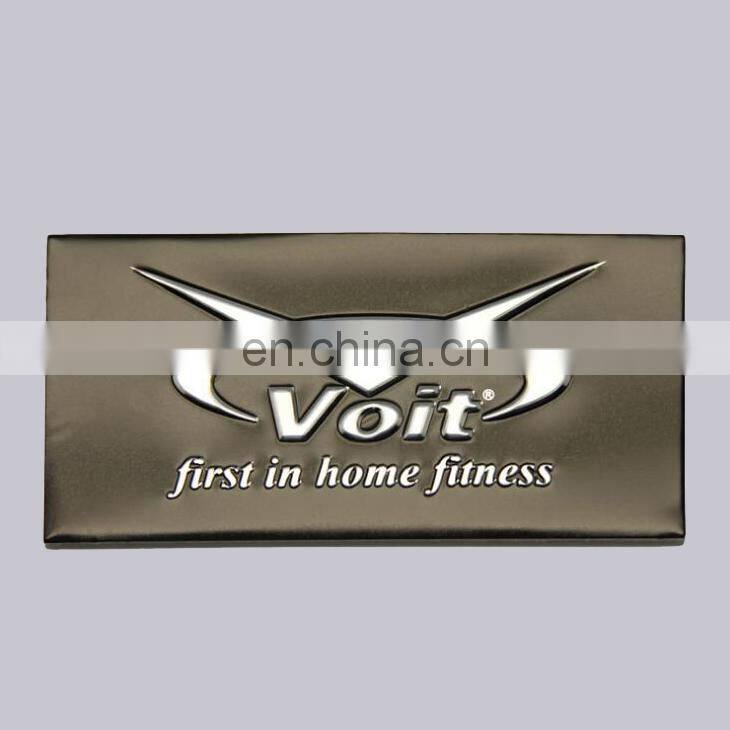 Professional OEM Items Durable Style And Chrome Color Plated Custom Embossed Pvc Logo With Adhesive