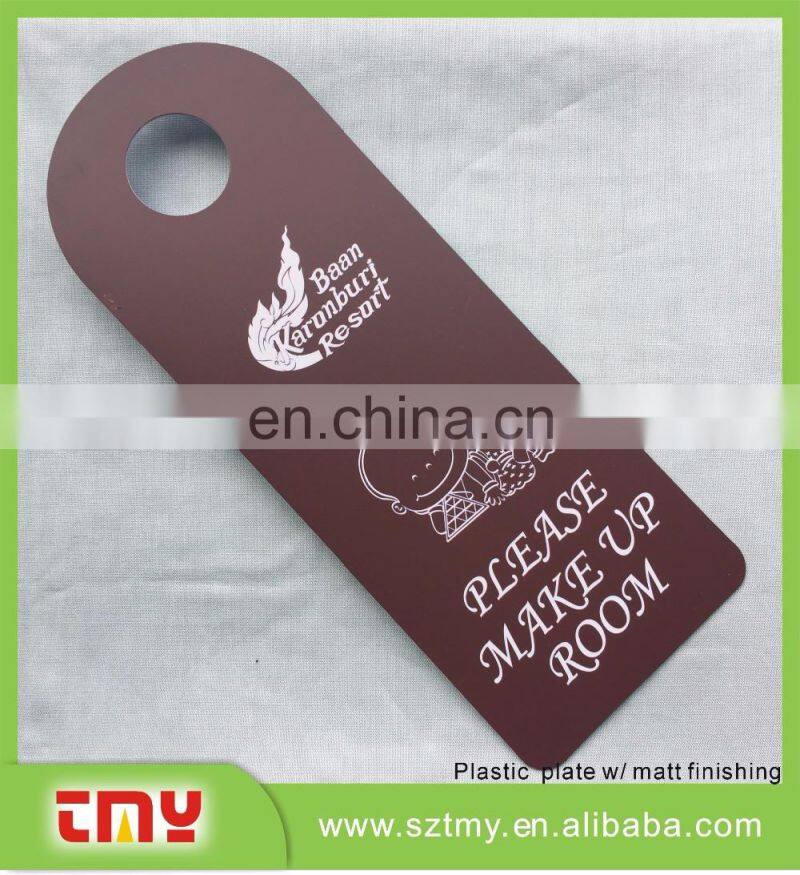 Custom design soft pvc door hanger for hotel