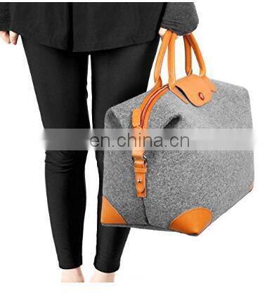 Fashion Polyester Felt Bag with PU Leather Handle