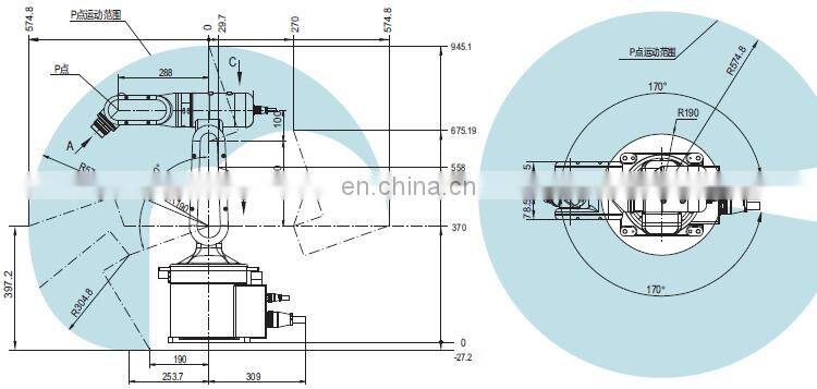 HONGJUN Industrial 6 axis 50kg loading Automatic Arc Welding Robot for sale