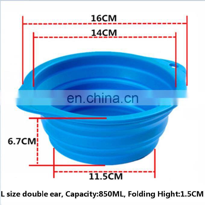 High quality durable PDA silicone double ear pet travel bowl with good service