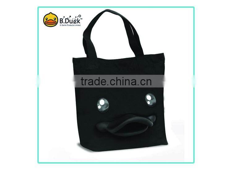 Promotional custom reusable 3D canvas women tote shopping bag