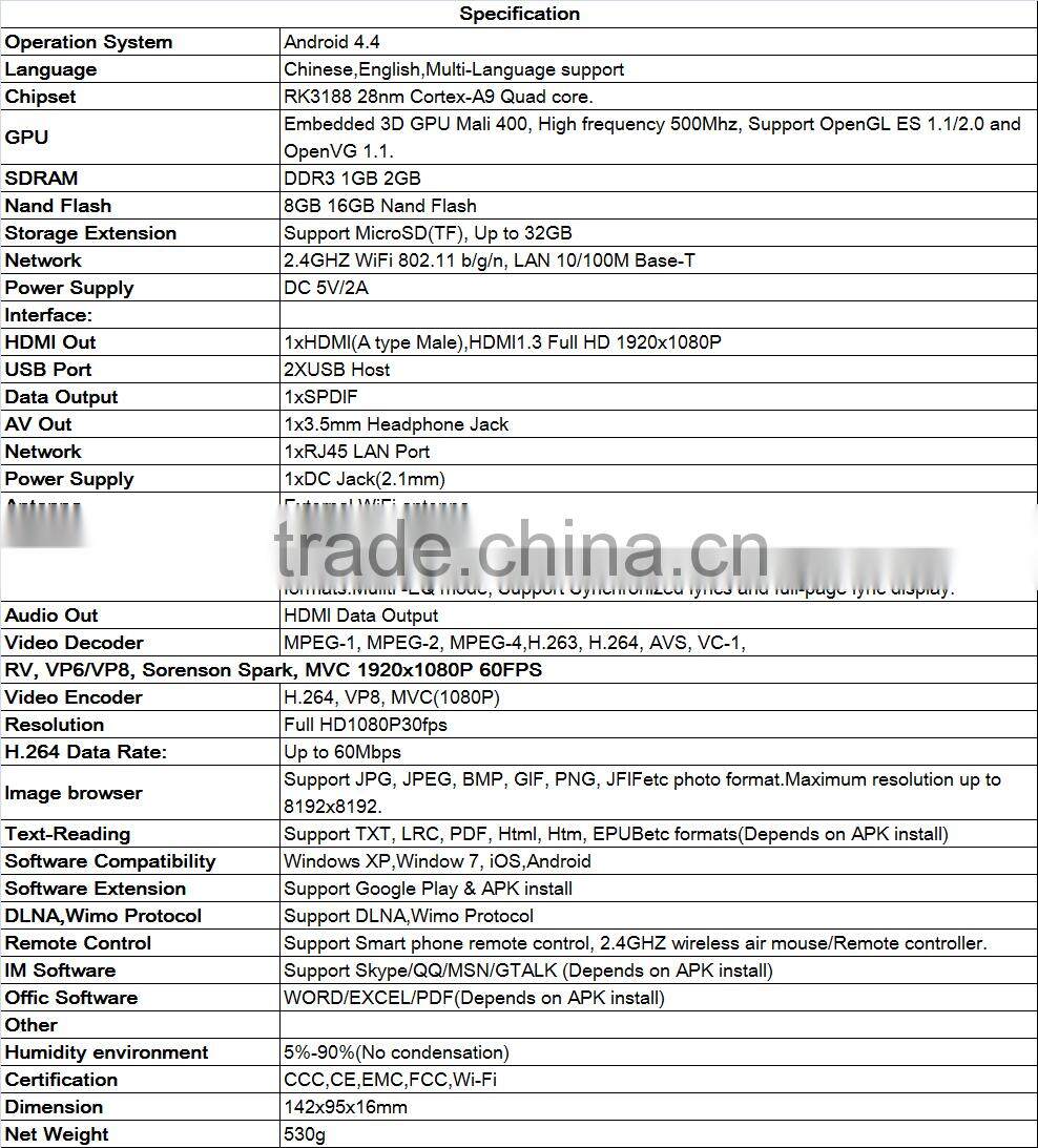 full hd 1080p video mk808b android tv box