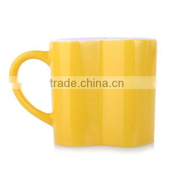 Custom promotional heart shape ceramic couple mug