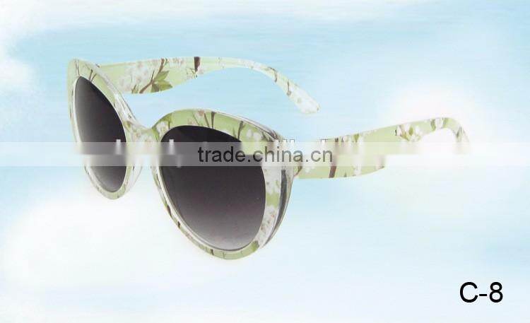 ladies new model flower heat transfer printing frame sunglasses