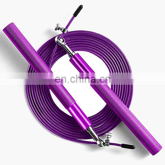 High Speed Skipping Rope Tangle-Free with Self-Locking Screw-Free Design Rope-Adjustable (2 Cables) Aluminum Alloy Non Slip Hand