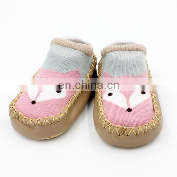 Children Anti-slip Shoes Newborn Baby Toddler Girls Cotton Non-slip Floor Socks Infant Boys Rubber Sole Cartoon Indoor Sneakers