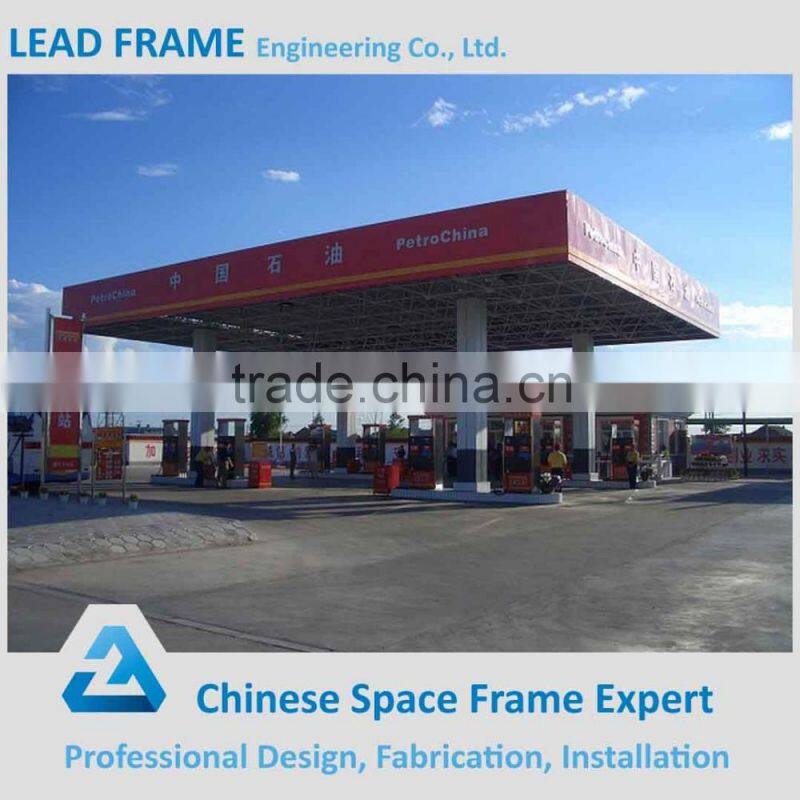 Anti-rust prefabricated steel structure gas station space frame