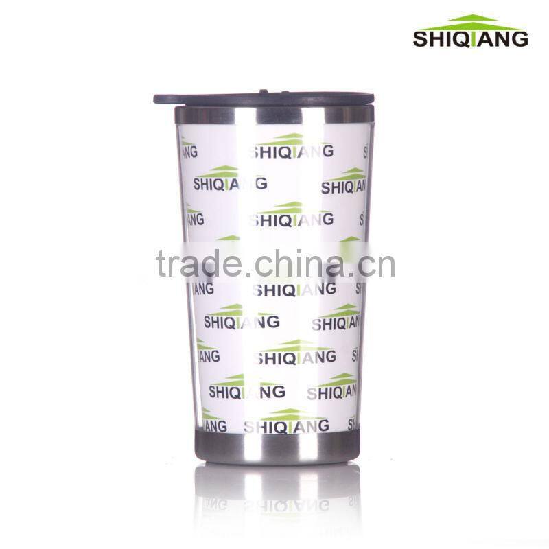 400ml double wall plastic mug with lid