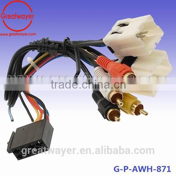 2pin connector and rca audio plug ISO car audio automotive wire harness