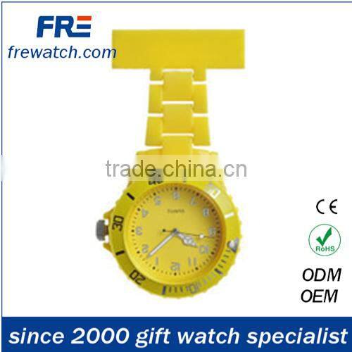 plastic rotational hanging watch for nurse quartz doctor pocket watch with pin