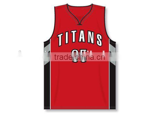 Cool breathable red basketball jersey red color
