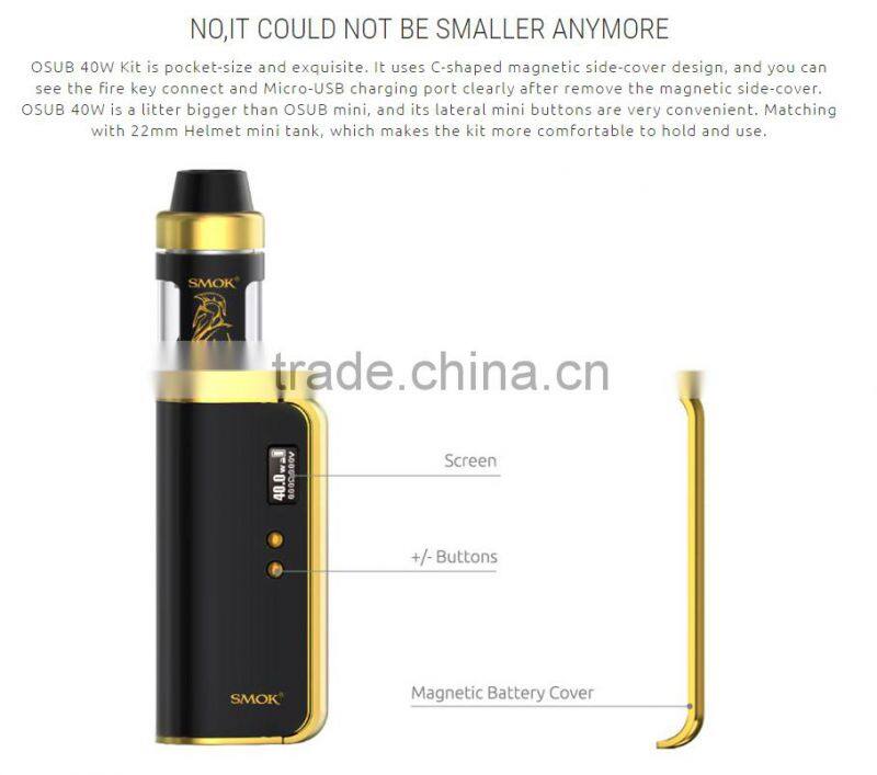 Pocket Size Various Colors 1350mAh 2ml OSUB 40W TC Starter Kit with Factory Price