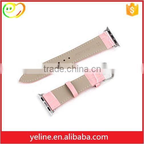 Wholesale Fashion Alligator Pattern leather watch strap with buckle for apple watch
