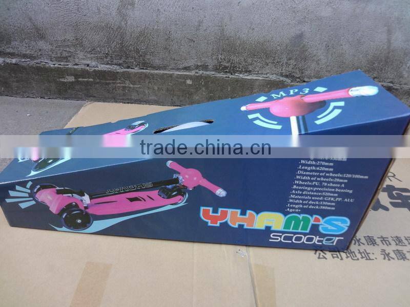 2015 new design mini kick scooters with MP3 and flash handle bar With MP3 mini kick scooters/dual pedal scooter/kick scooters