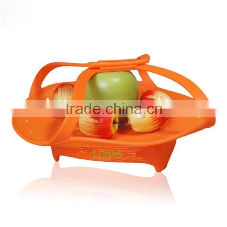 silicone manufactory Skid-proof fruit dish Silicone flex Steamer Basket