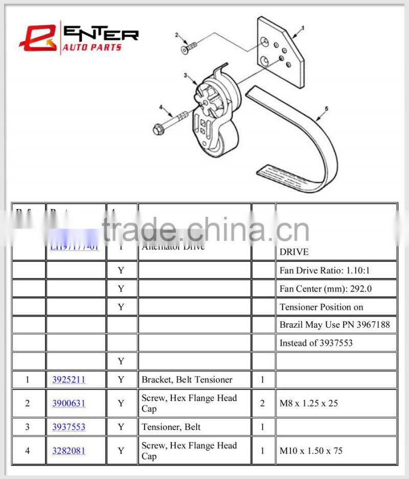 C3937553 3933725 3934831 3973823 v belt tensioner