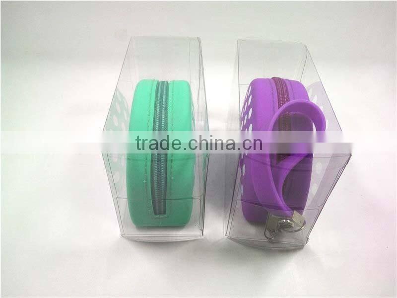 Top Quality Unique Zipper Design Wallet Plastic Coin Pocket Soft Rubber Coin Purse
